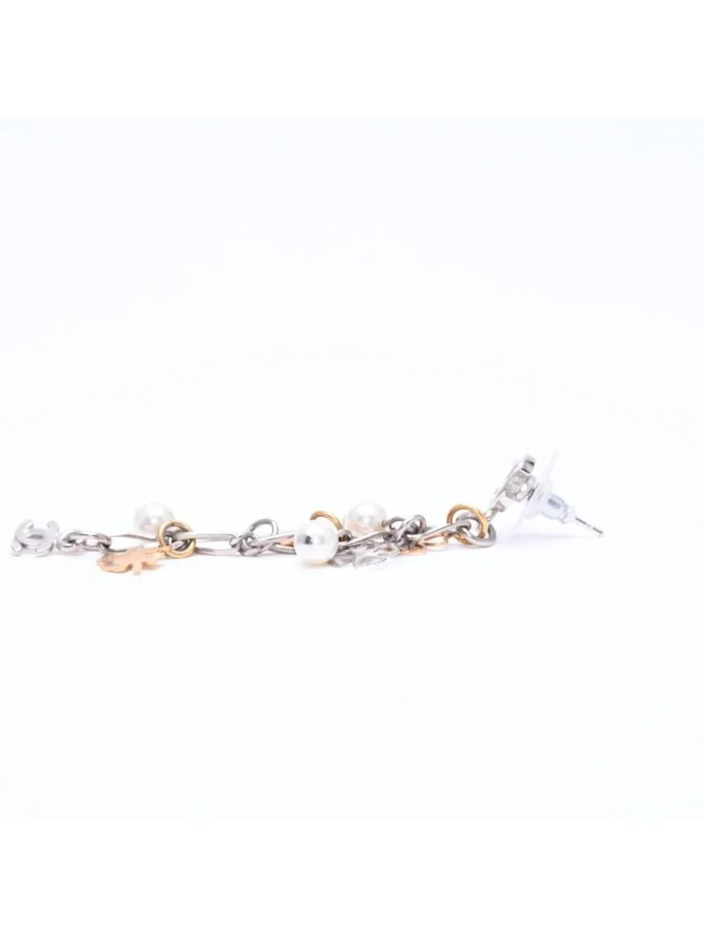 Chanel Drop Earrings 06 CC Logo Clover Heart Faux Pearl